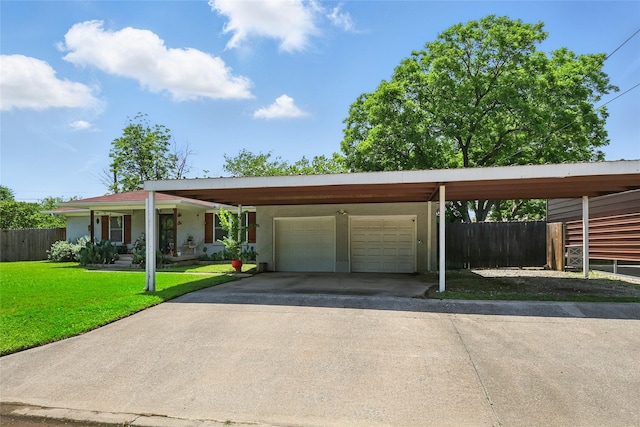 209 Walnut St, Sanger, TX 76266 - single story home with an attached garage, driveway, and a carport