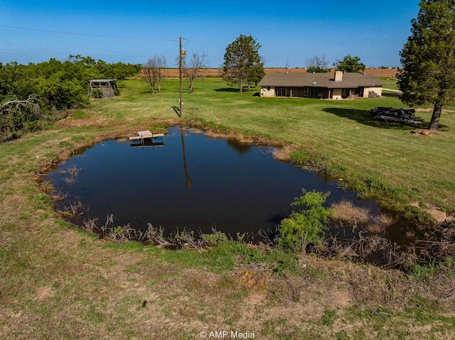 2306 County Road 475, Anson, TX 79501 - view of grassy yard with a boat dock and a water view