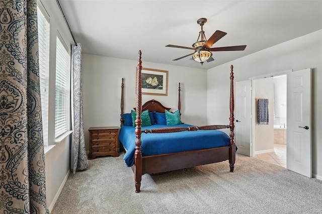 1330 Scarboro Hills Ln, Rockwall, TX 75087 - bedroom featuring carpet flooring, a ceiling fan, and connected bathroom