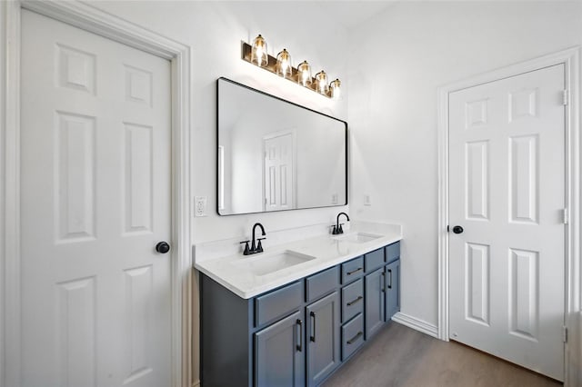 713 Madeline Ct, Azle, TX 76020 - full bath featuring double vanity and wood finished floors