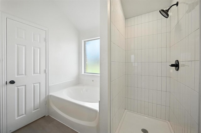 713 Madeline Ct, Azle, TX 76020 - bathroom featuring tiled shower and a bath