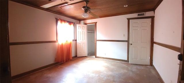 2914 Satsuma Dr, Dallas, TX 75229 - unfurnished bedroom featuring unfinished concrete flooring, wooden ceiling, and a closet