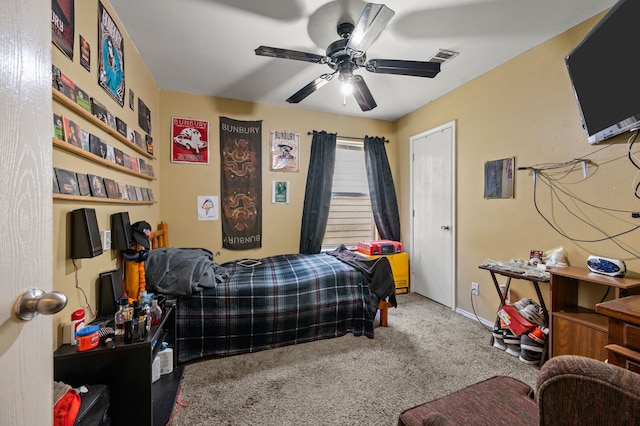 3060 Saint Nicholas Dr, Dallas, TX 75233 - carpeted bedroom with ceiling fan and baseboards