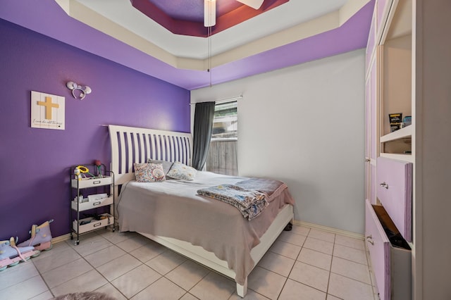 3060 Saint Nicholas Dr, Dallas, TX 75233 - bedroom featuring light tile patterned floors and ceiling fan