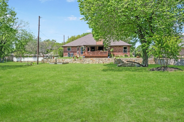 3901 Woodside Dr, Arlington, TX 76016 - view of yard with a wooden deck