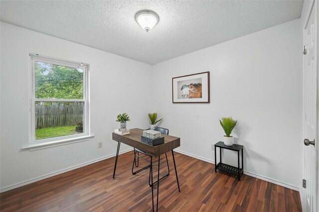515 Signal Hill Ct S, Fort Worth, TX 76112 - office area with wood finished floors and a textured ceiling