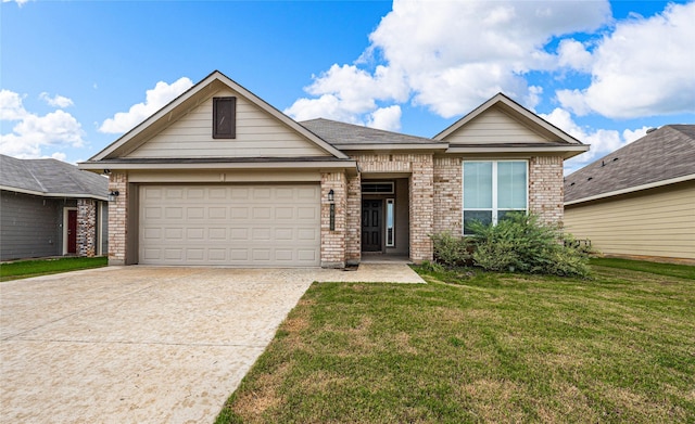 4020 Centerfire Rd, Waco, TX 76705 - single story home featuring a front yard, concrete driveway, an attached garage, and brick siding