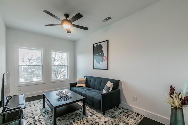 407 Dubois Ave, Dallas, TX 75203 - living room with baseboards and ceiling fan