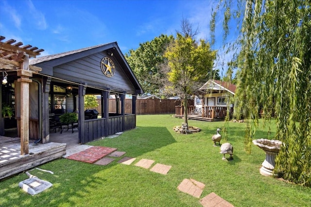 1701 Prairie Creek Ct, Garland, TX 75040 - fenced yard with a deck