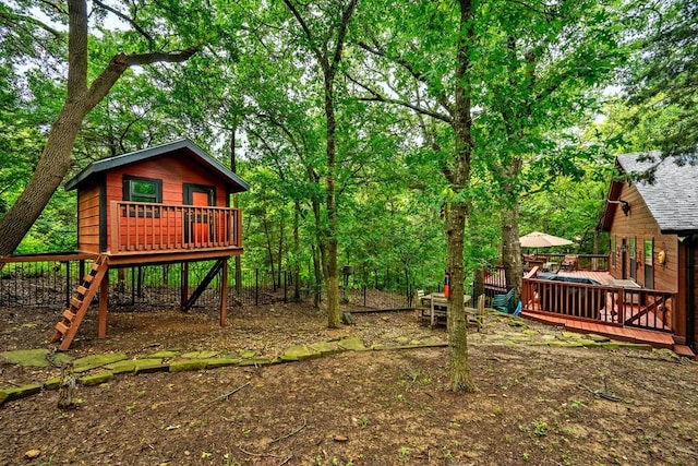 188 Hacienda, Pottsboro, TX 75076 - view of yard with a deck