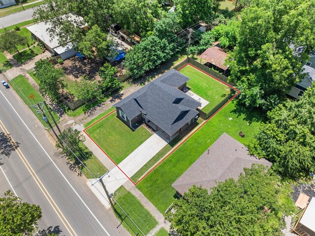 409 N Houston Ave, Denison, TX 75021 - aerial overview of property's location featuring property parcel outlined