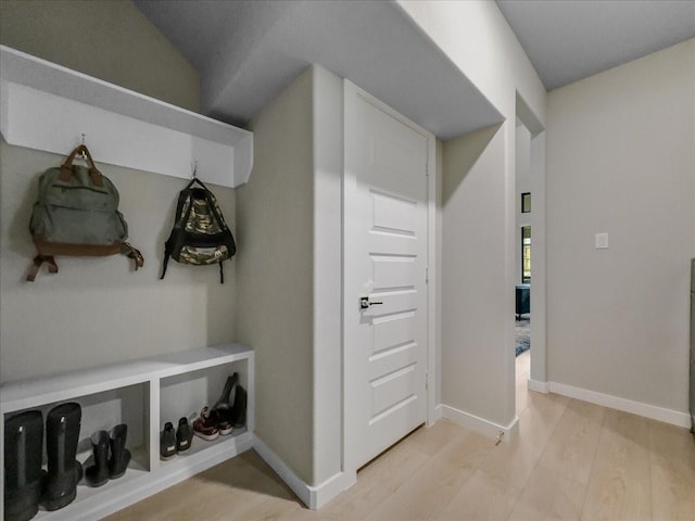 413 Coyote Creek Dr, Lavon, TX 75166 - mudroom with light wood-type flooring and baseboards