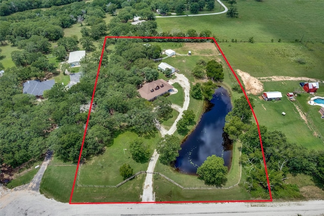 412 Paradise Canyon Cir, Paradise, TX 76073 - view of rural area featuring a large body of water and property boundaries highlighted