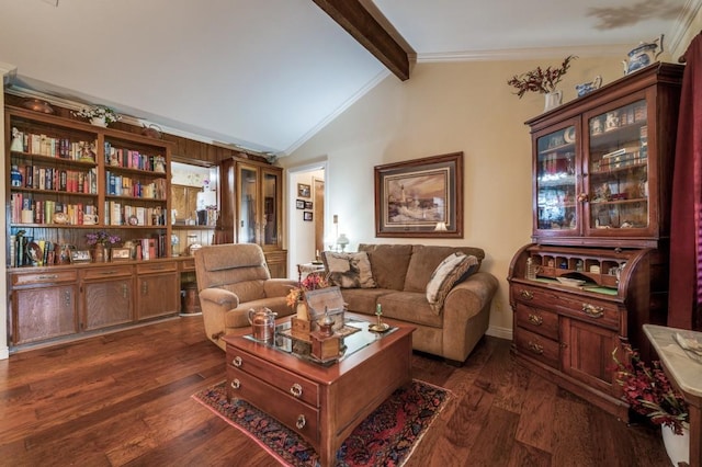 12869 Fm 1385, Pilot Point, TX 76258 - living room with dark wood-style floors and ornamental molding