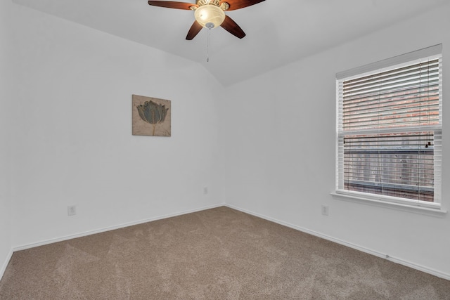 9700 Mulligan Dr, Mckinney, TX 75072 - carpeted spare room featuring a ceiling fan and lofted ceiling