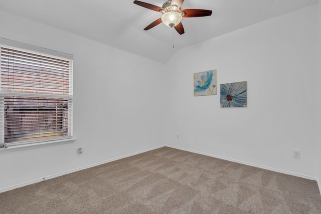 9700 Mulligan Dr, Mckinney, TX 75072 - carpeted spare room with ceiling fan and lofted ceiling