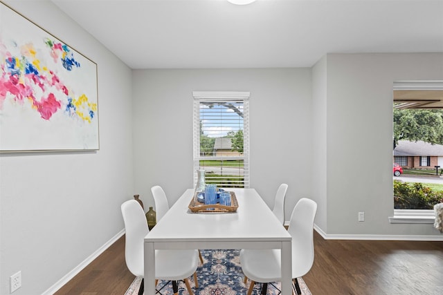 6767 Winifred Dr, Fort Worth, TX 76133 - dining area with wood finished floors and baseboards