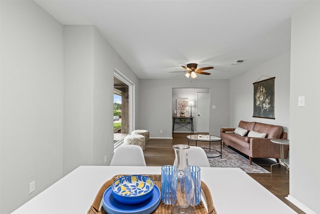6767 Winifred Dr, Fort Worth, TX 76133 - living room with wood finished floors and a ceiling fan