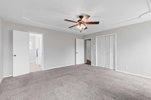 6767 Winifred Dr, Fort Worth, TX 76133 - unfurnished bedroom featuring carpet floors, ceiling fan, ensuite bath, and a closet