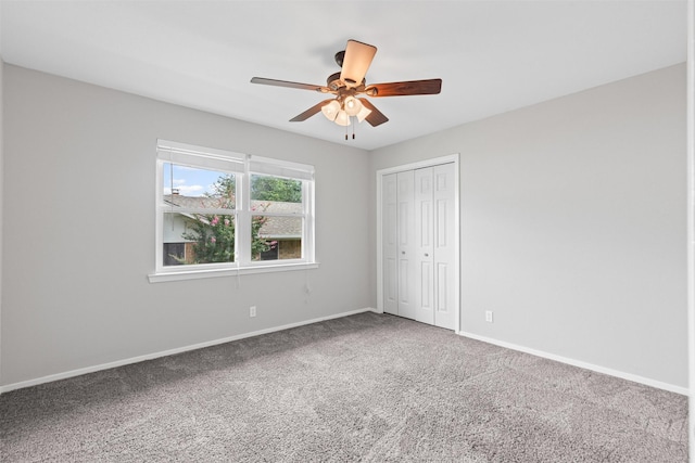 6767 Winifred Dr, Fort Worth, TX 76133 - unfurnished bedroom with carpet flooring, a closet, and a ceiling fan