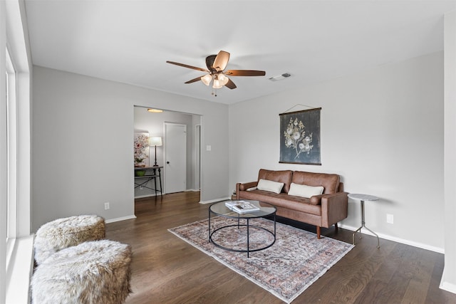 6767 Winifred Dr, Fort Worth, TX 76133 - living area featuring ceiling fan and wood finished floors