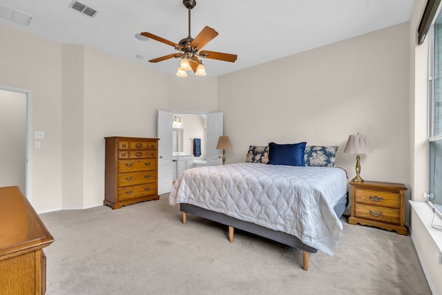 1651 Meadows Ave, Lantana, TX 76226 - carpeted bedroom with ensuite bath and ceiling fan