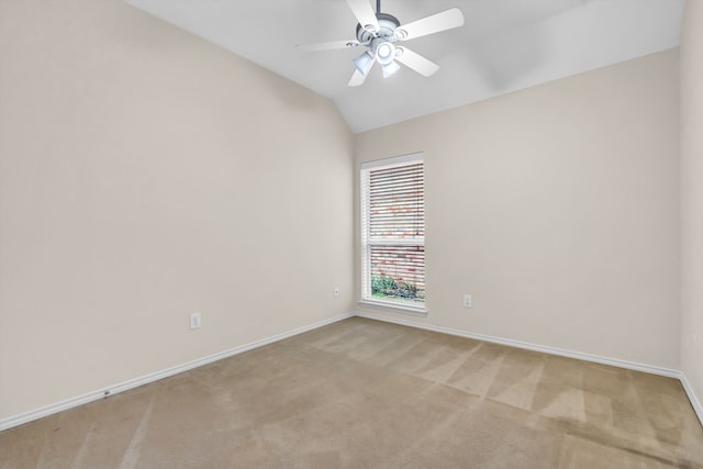 1651 Meadows Ave, Lantana, TX 76226 - spare room with light carpet, ceiling fan, and lofted ceiling