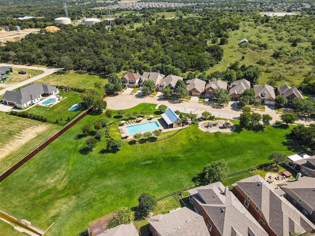 1651 Meadows Ave, Lantana, TX 76226 - aerial perspective of suburban area with a pool area