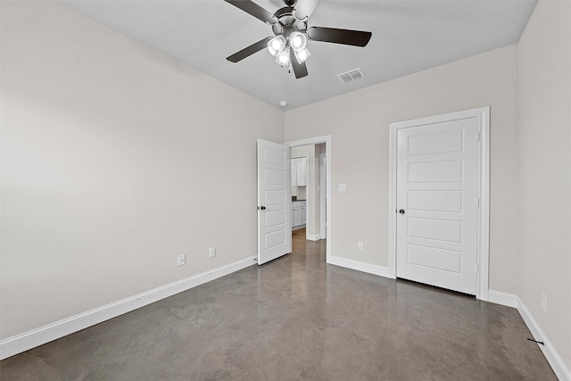 5500 Black Horse, Waco, TX 76708 - unfurnished bedroom with concrete floors and ceiling fan