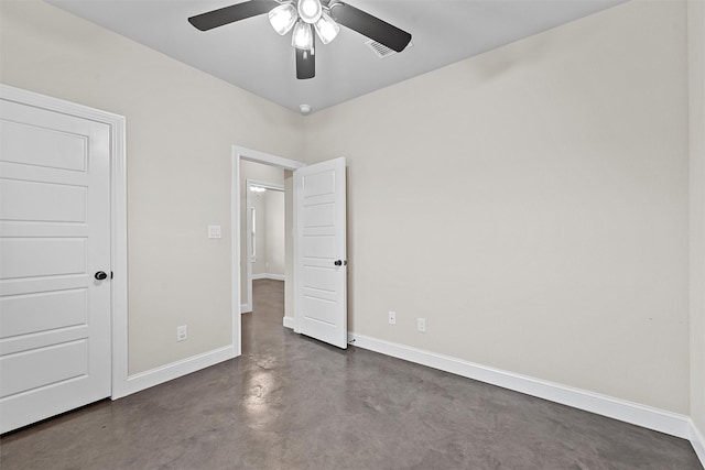 5500 Black Horse, Waco, TX 76708 - unfurnished bedroom with concrete flooring and ceiling fan