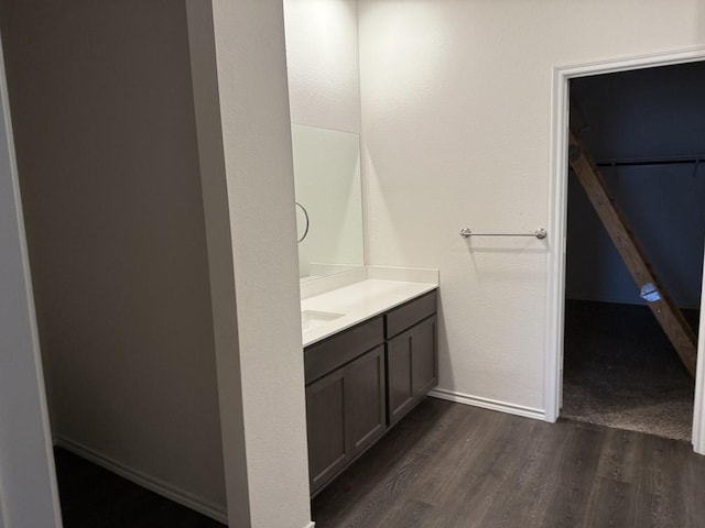 312 Wagon Wheel Dr, Josephine, TX 75189 - bathroom with vanity, wood finished floors, and a spacious closet