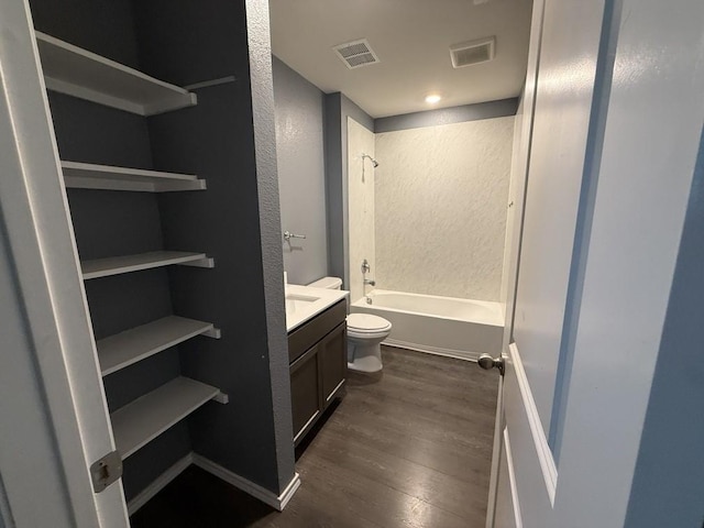 312 Wagon Wheel Dr, Josephine, TX 75189 - bathroom with vanity, wood finished floors, shower / tub combination, and a textured wall