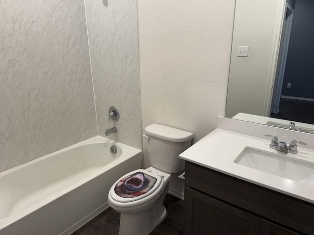 312 Wagon Wheel Dr, Josephine, TX 75189 - full bathroom featuring vanity, shower / bath combination, a textured wall, and wood finished floors
