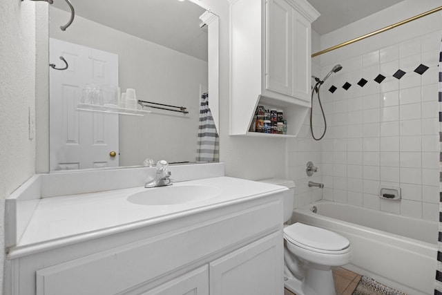8534 Pebblebrook Dr, Frisco, TX 75034 - full bath with vanity, shower / tub combo, and tile patterned floors