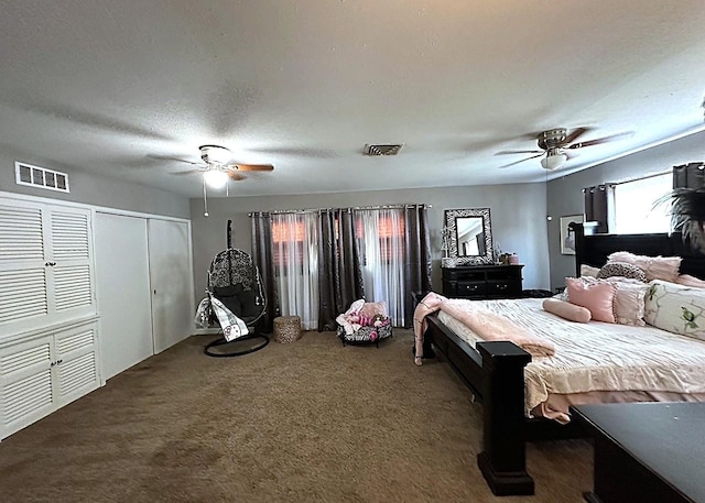 1325 W Chestnut St, Denison, TX 75020 - bedroom with carpet floors and ceiling fan
