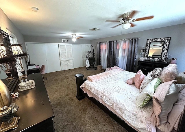 1325 W Chestnut St, Denison, TX 75020 - bedroom with carpet floors and a ceiling fan