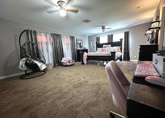 1325 W Chestnut St, Denison, TX 75020 - bedroom with carpet and ceiling fan