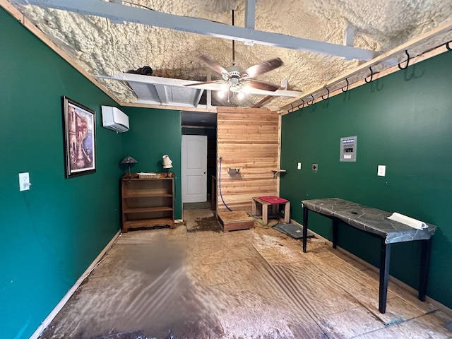 1325 W Chestnut St, Denison, TX 75020 - bedroom featuring an AC wall unit and ceiling fan