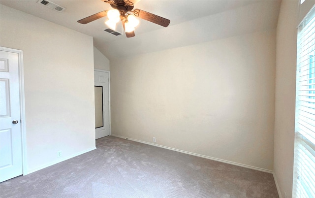4012 Glenwyck Dr E, North Richland Hills, TX 76180 - spare room with carpet floors, a ceiling fan, and lofted ceiling