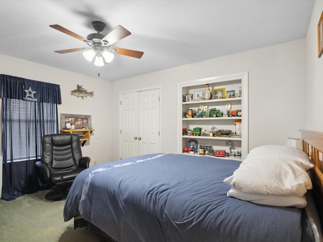 239 Valek Rd, Ennis, TX 75119 - carpeted bedroom with a closet and ceiling fan