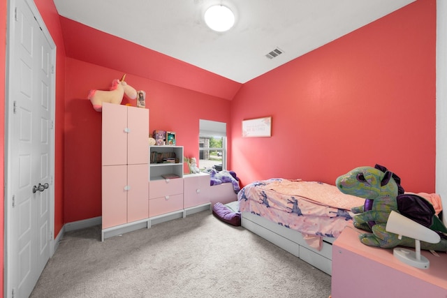 406 Garden Tree Trl, Midlothian, TX 76065 - carpeted bedroom with lofted ceiling and baseboards