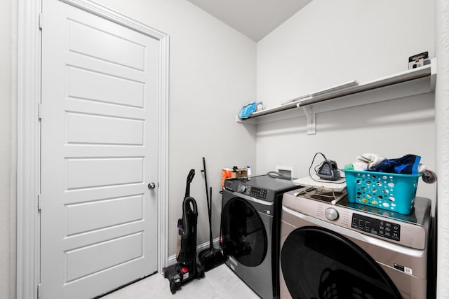 406 Garden Tree Trl, Midlothian, TX 76065 - laundry room featuring separate washer and dryer and light tile patterned flooring