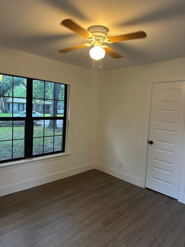 616 Leyenda Dr, Mesquite, TX 75149 - empty room with dark wood-style floors and ceiling fan