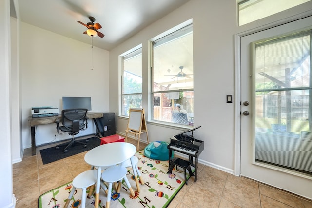 2860 Prado, Grand Prairie, TX 75054 - office featuring ceiling fan and tile patterned floors