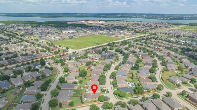 2860 Prado, Grand Prairie, TX 75054 - aerial view of property's location with nearby suburban area and a large body of water