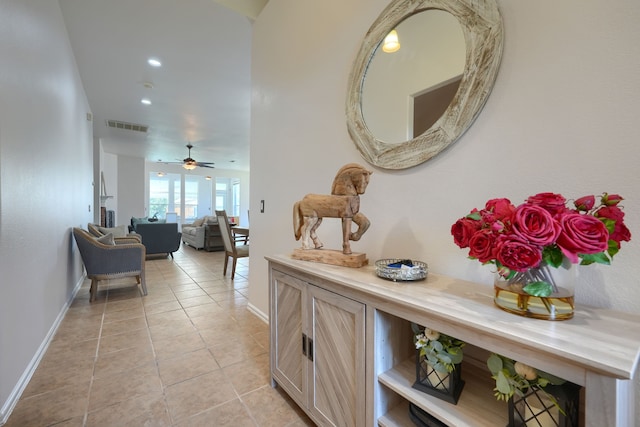 2860 Prado, Grand Prairie, TX 75054 - hall with light tile patterned flooring and recessed lighting