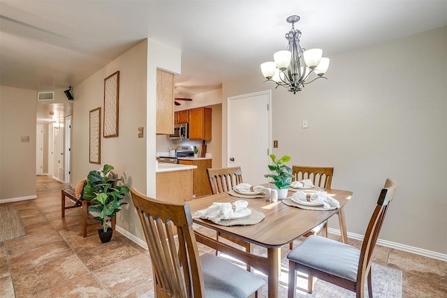 221 Sierra Dr, Joshua, TX 76058 - dining area with a chandelier and baseboards