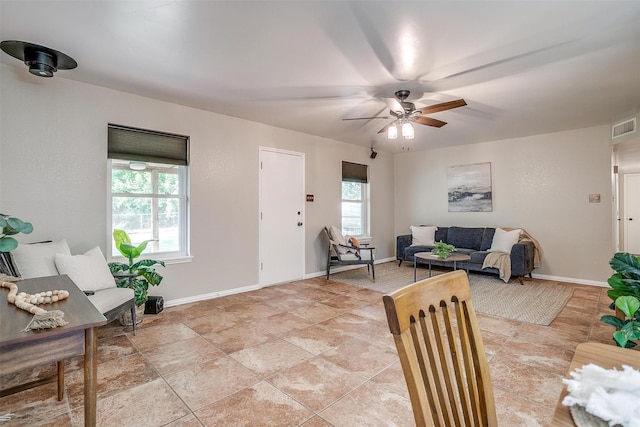 221 Sierra Dr, Joshua, TX 76058 - living area with plenty of natural light and ceiling fan