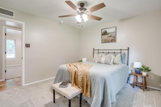 221 Sierra Dr, Joshua, TX 76058 - carpeted bedroom featuring baseboards and ceiling fan