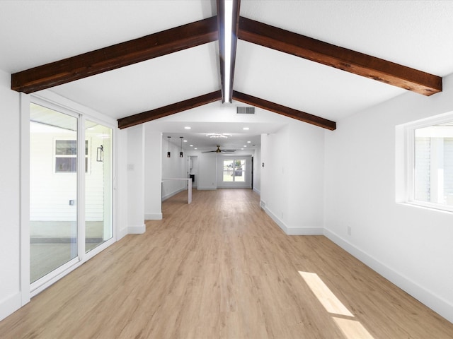 1910 Durham St, Irving, TX 75062 - unfurnished living room featuring light wood-type flooring and ceiling fan
